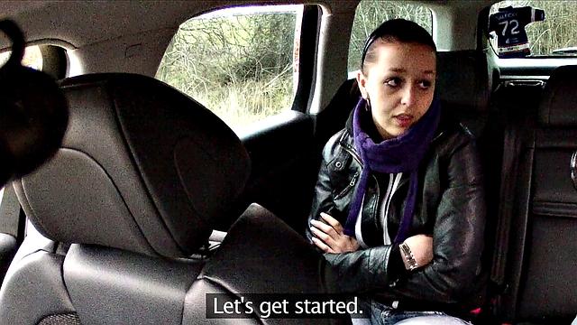 Brunette slut can't resist taxi driver's hard cock and wild doggystyle sex