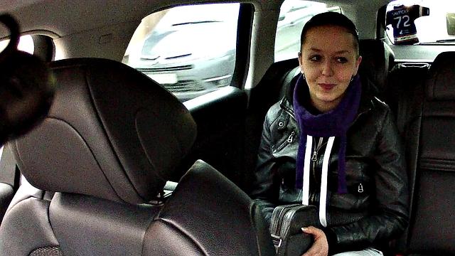 Brunette slut can't resist taxi driver's hard cock and wild doggystyle sex