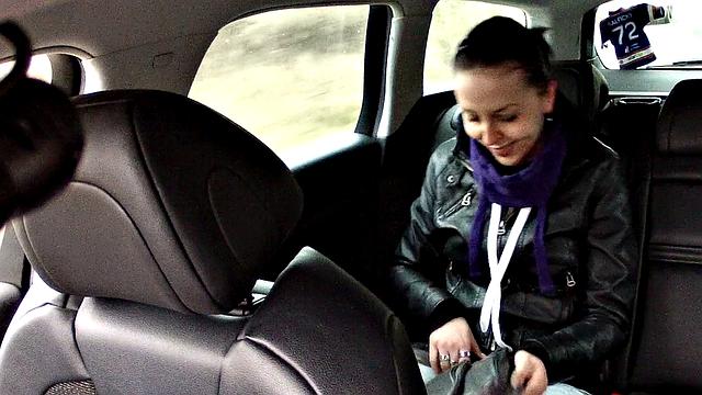 Brunette slut can't resist taxi driver's hard cock and wild doggystyle sex