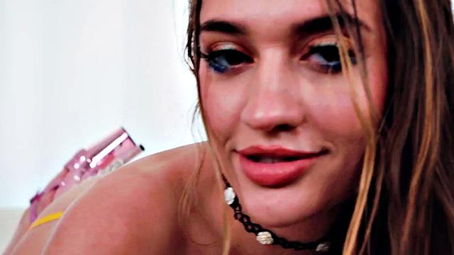 Cutie deepthroating cock in POV