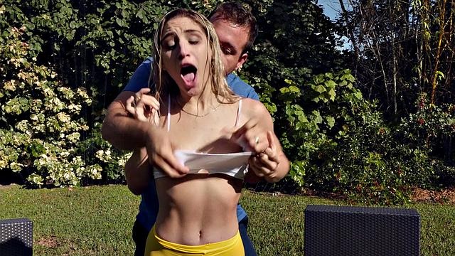 A American babe with a stunning booty get her trimmed pussy pounded from behind in a 69 cowgirl