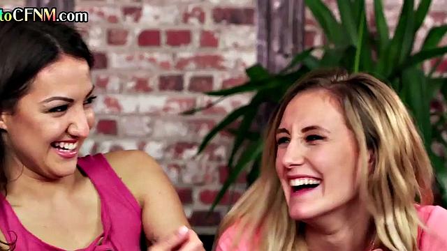 Amateur CFNM femdoms suck black cock in 3some