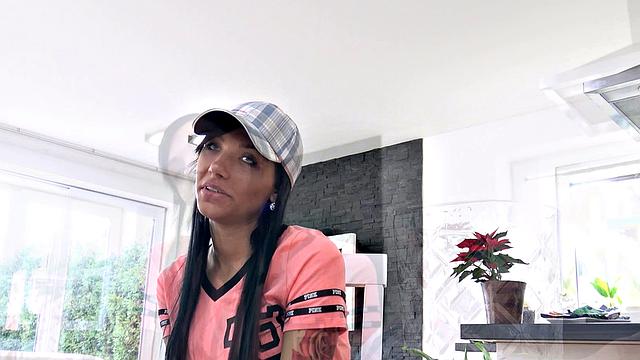 DEBT4k. Chick doesn't want the man to take TV so she has sex with him