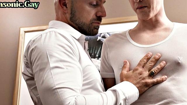 Masonic buff barebacks stud in office after ass worship