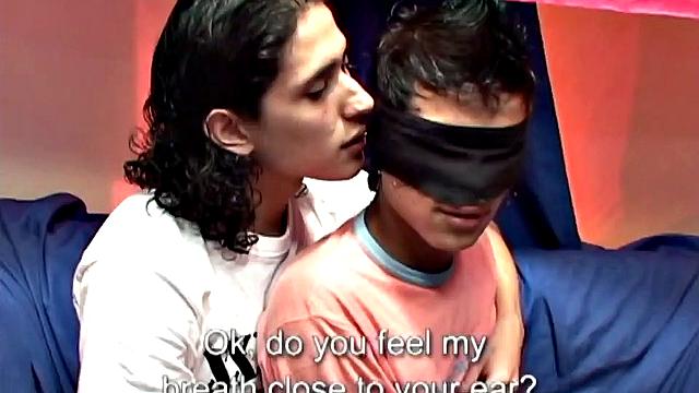 Juan Carlos gives little Martin pointers on performance in bed, with big uncut cock to suck on