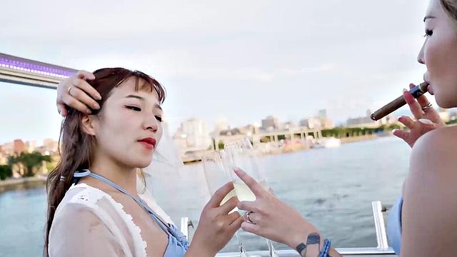 Jin and her friends take a boat ride and she bangs the captain