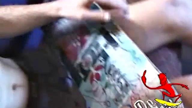 As young Tristian strips naked, his rock hard pops out and the cute skater boy starts stroking. He gives his cock a good workout and then shoots his cum load onto his face and skateboard.