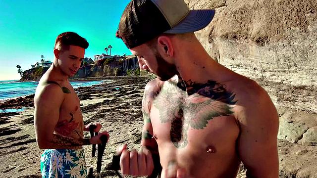 Tatted Hunk Blows His Load On Jock - NextDoorBuddies