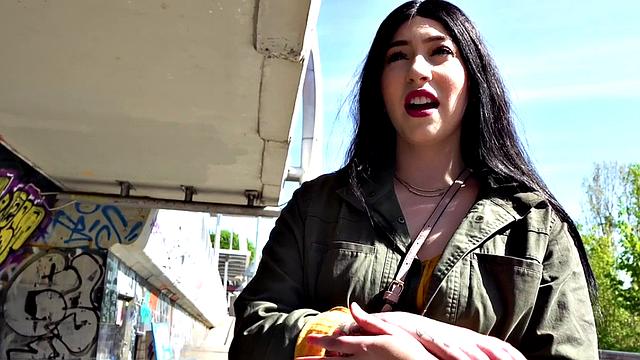 Bigboob babe rides POV dick and gets bentover for cash