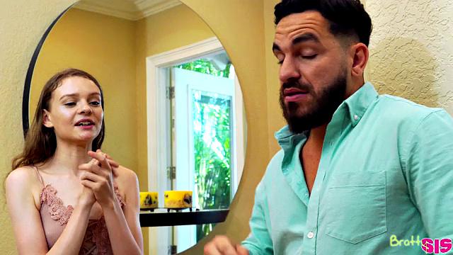 стройная брюнетка в белье жарко трахается с отчимом