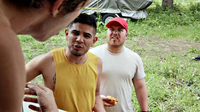 Straight worker rimmed and by gay colleague