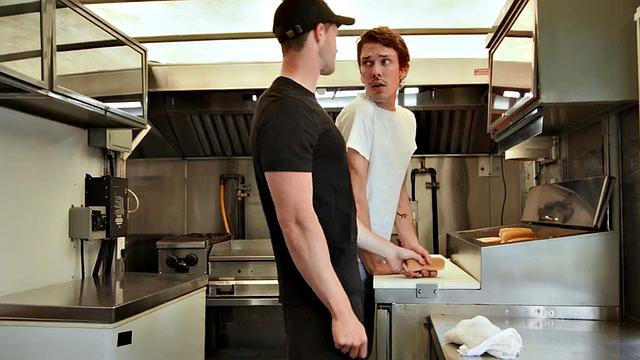 Straight worker rimmed and by gay colleague