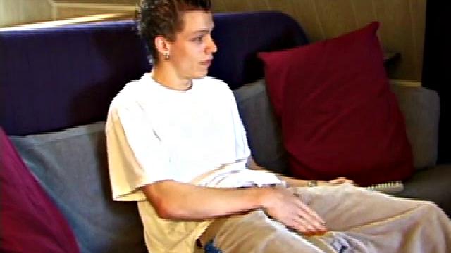Shane pops in a new x-rated porn video and gets ready for a hot jack off session. He works his stiff dick with both hands, edging himself to a crazy finish. In the end Shane sends a warm cum load flying over his shoulder.