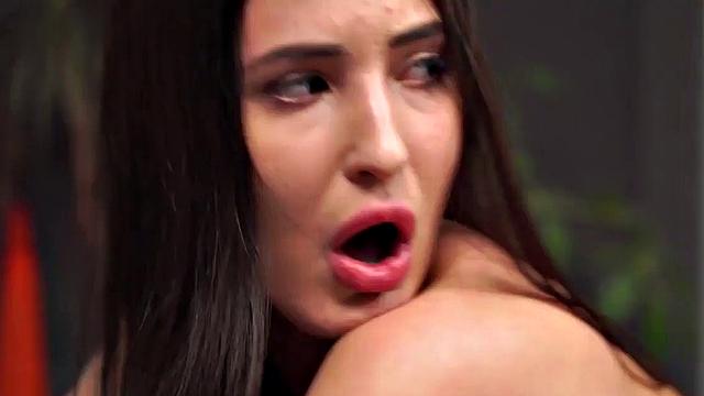 DEBT4k. Elegant miss with perfect shapes bangs for her new car