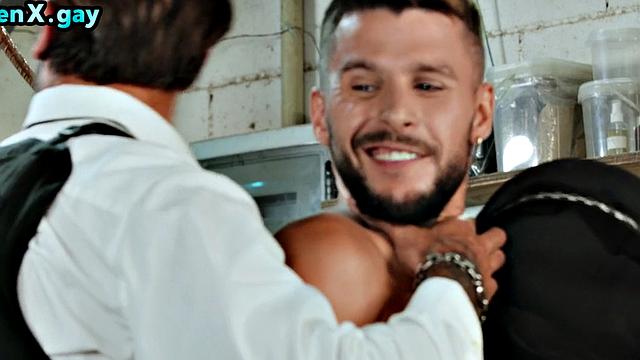 Manly police bareback twink thug after deepthroating