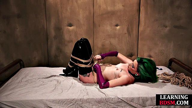 BDSM Nympho tied herself