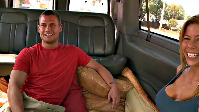 Hot blonde babe smileingly sucks and fucks a perverted guy for his pleasure