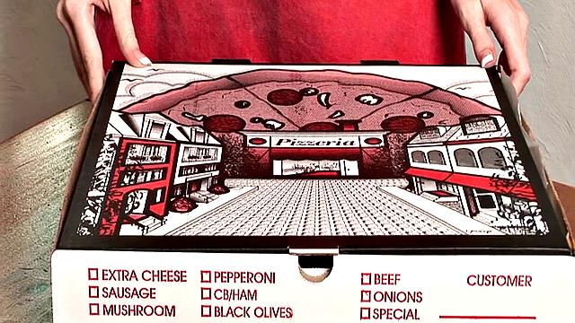 Layla is super skinny and super horny. She delivers a pizza and then gets nude