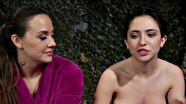 Lezdom mistress toying and dildo fucking submissive dyke