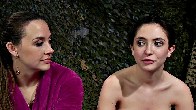 Lezdom mistress toying and dildo fucking submissive dyke