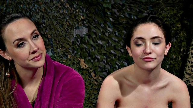 Lezdom mistress toying and dildo fucking submissive dyke