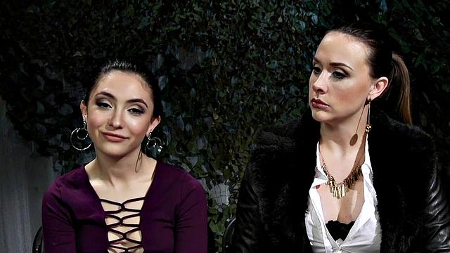 Lezdom mistress toying and dildo fucking submissive dyke