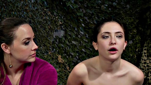 Lezdom mistress toying and dildo fucking submissive dyke