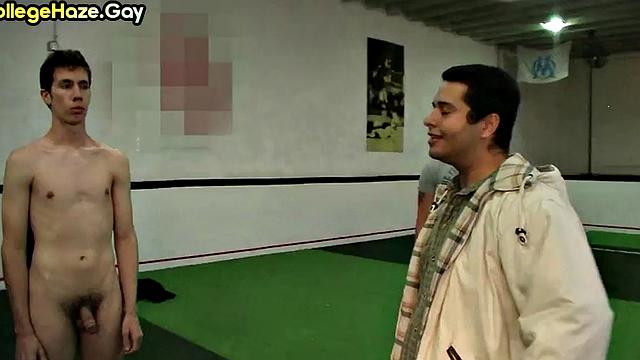 Hazed sportive stud fucked in locker room 4 fraternity