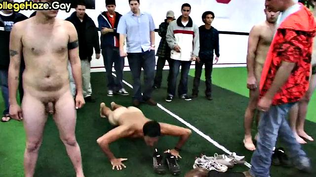 Hazed sportive stud fucked in locker room 4 fraternity