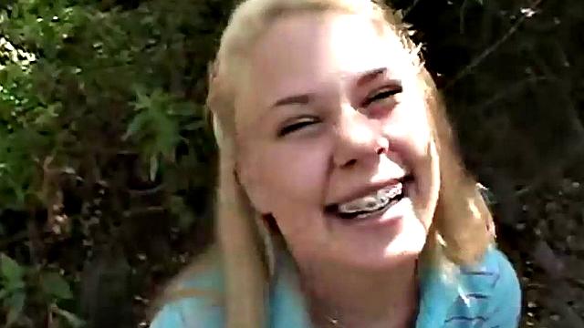 Amateur teen masturbating outdoors