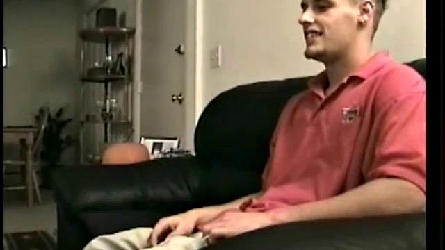 Buzz wanted one of Vinnie's blow jobs all week. After massaging his furry balls, Vinnie starts sucking on his rock hard cock. He brings Buzz to the edge several times and then lets him jerk himself off as he fingers his ass.