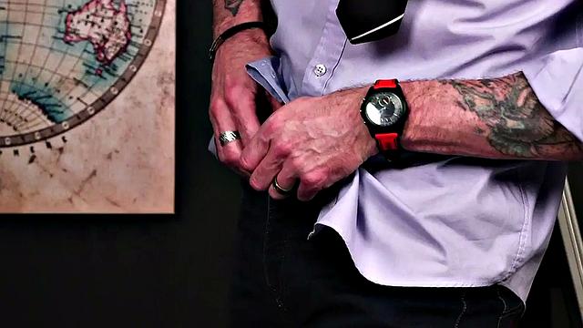 CFNM college babes suck professor in threesome