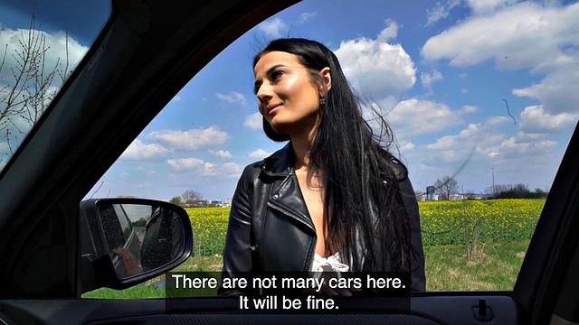 Stunning amateur babe picked up and banged in POV