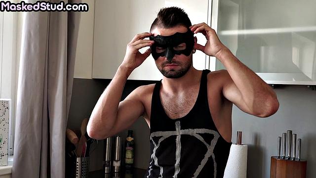 Handsome busty jerking off solo