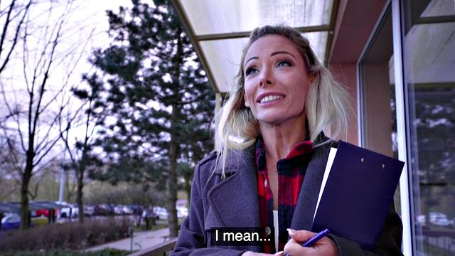 Pretty eurobabe gets paid to reverse ride after blowjob