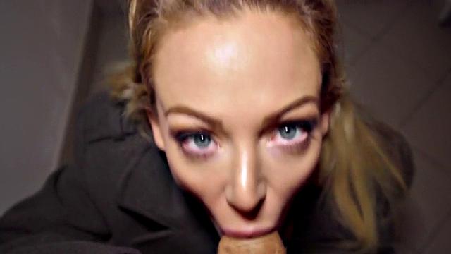 Pretty eurobabe gets paid to reverse ride after blowjob