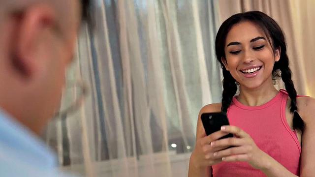 Petite cute babe caught him masturbating