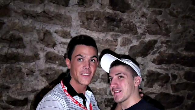 BJ amateur stud in jockstrap rimmed and fucked in basement