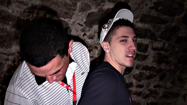 BJ amateur stud in jockstrap rimmed and fucked in basement