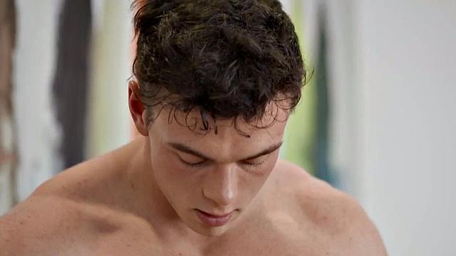 Amateur jock wanks cock till load in solo pleasure