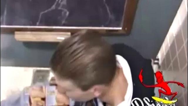 Christian goes into a men's room with glory holes, whips out his cock, and starts jacking off. The camera gives us hot perspectives of this straight boy as he works himself to the edge.