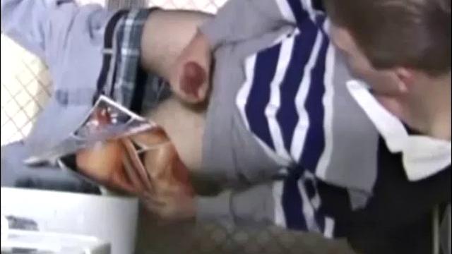 Christian goes into a men's room with glory holes, whips out his cock, and starts jacking off. The camera gives us hot perspectives of this straight boy as he works himself to the edge.