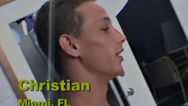 While working out with weights at home, Christian decides to jack off. This dark and smooth young man gets off on pumping his hard cock until it's ready to explode.