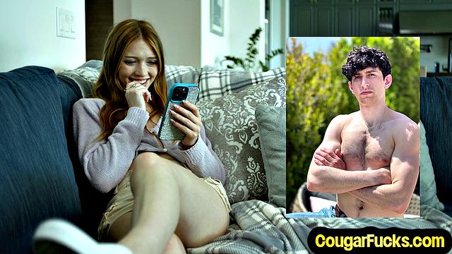 Nympho MILF cockriding lover's cock