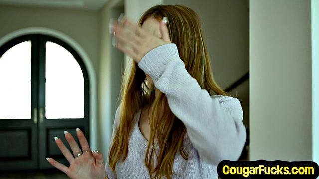 Nympho MILF cockriding lover's cock