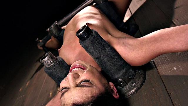 Brunette teen gets her hairy pussy and ass destroyed in kinky BDSM session