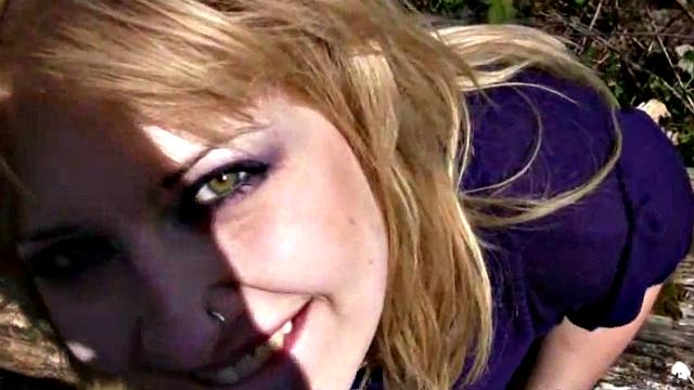 Blonde Girlfriend Blows Boyfriend Outdoors