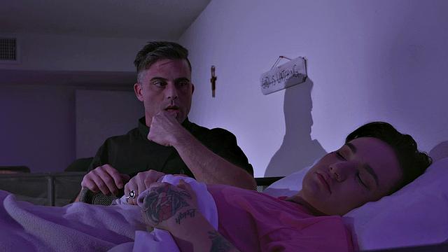 Dom CFNM queer fucks priest with strapon in dormitory