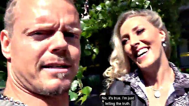 Public mature German lady fucked in POV outdoors by sex date