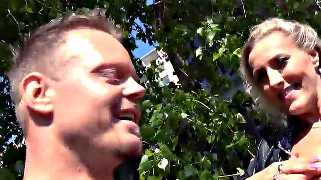 Public mature German lady fucked in POV outdoors by sex date